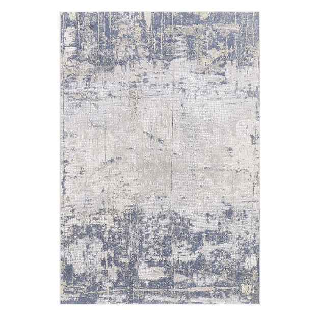 Uttermost Hamida Indigo Blue, Light Gray and Beige Modern Abstract Rug ~ 8' x 11'