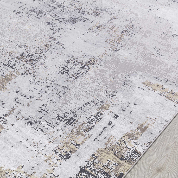 Uttermost Hampton Gray, Ivory, Taupe and Gold Modern Abstract Rug ~ 7'6" x 9'6"