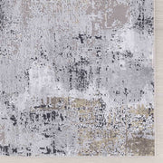 Uttermost Hampton Gray, Ivory, Taupe and Gold Modern Abstract Rug ~ 7'6" x 9'6"