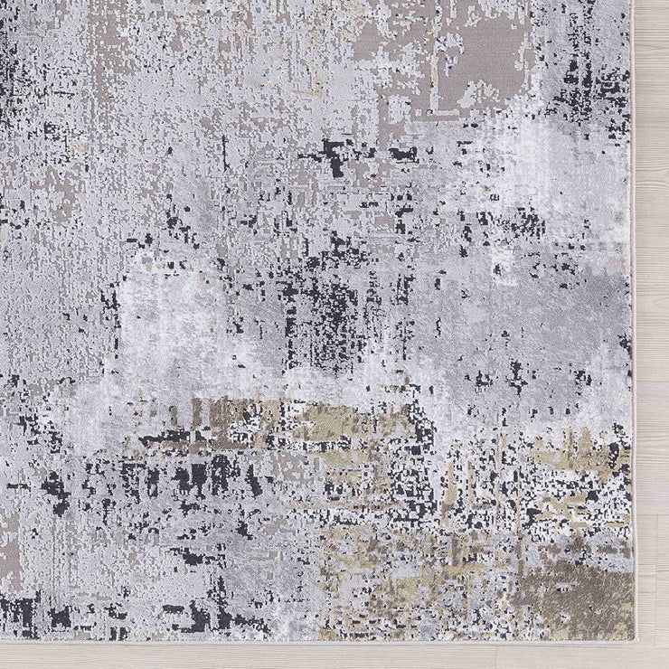 Uttermost Hampton Gray, Ivory, Taupe and Gold Modern Abstract Rug ~ 7'6" x 9'6"