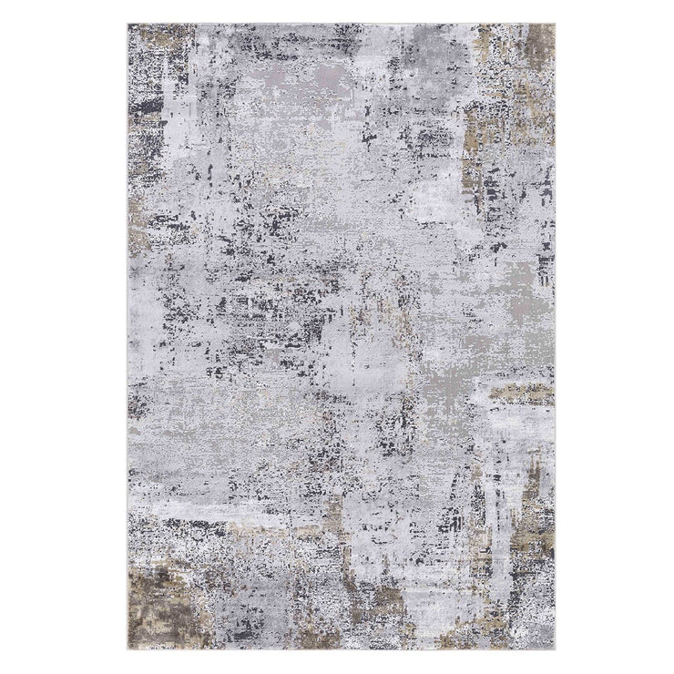 Uttermost Hampton Gray, Ivory, Taupe and Gold Modern Abstract Rug ~ 7'6" x 9'6"