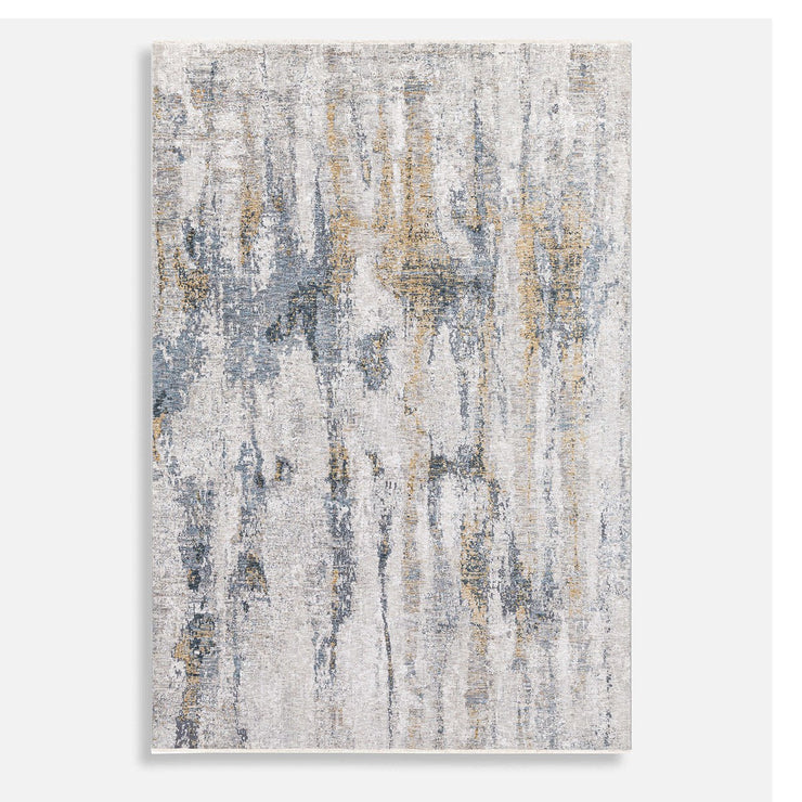 Uttermost Ladoga Beige, Cream, Gray and Denim Blue Modern Abstract Rug ~ 5' x 7'5"