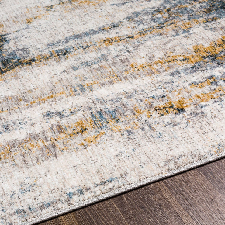 Uttermost Ladoga Beige, Cream, Gray and Denim Blue Modern Abstract Rug ~ 5' x 7'5"