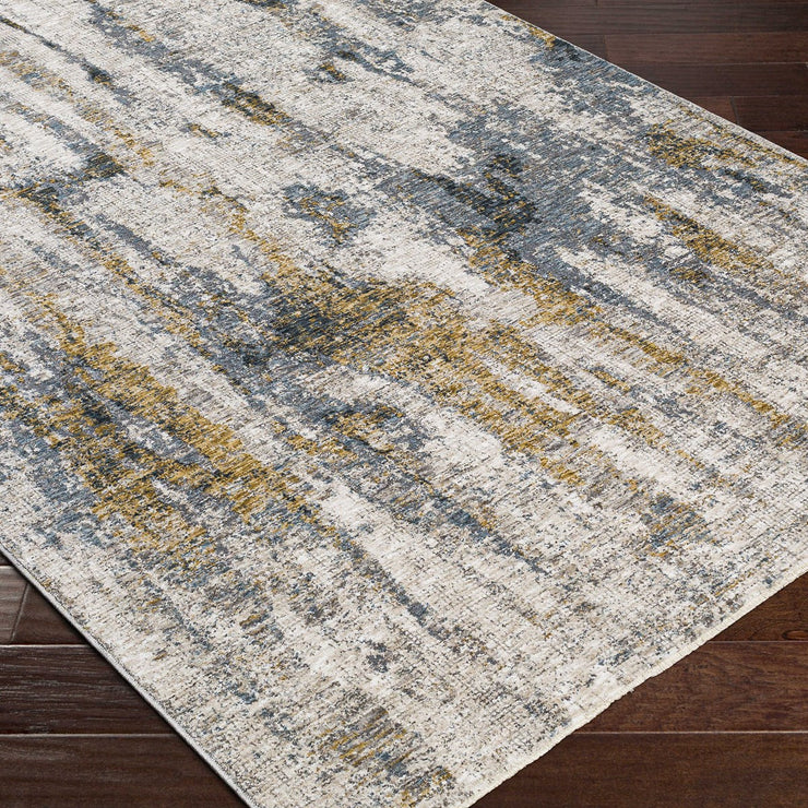 Uttermost Ladoga Beige, Cream, Gray and Denim Blue Modern Abstract Rug ~ 5' x 7'5"
