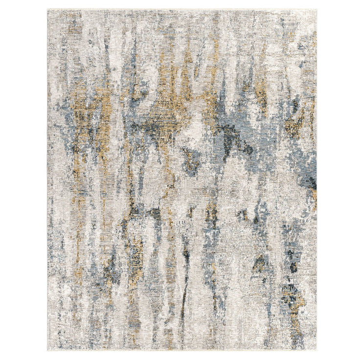 Uttermost Ladoga Beige, Cream, Gray and Denim Blue Modern Abstract Rug ~ 5' x 7'5"