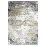 Uttermost Ulen White, Charcoal, Saffron and Light Gray Abstract Rug ~  7'6" x 11'2"