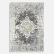 Uttermost Poneto White, Gray, Charcoal and Saffron Rug ~ 5' x 7'6"