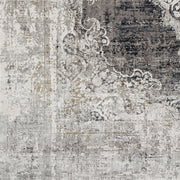 Uttermost Poneto White, Gray, Charcoal and Saffron Rug ~ 5' x 7'6"