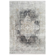 Uttermost Poneto White, Gray, Charcoal and Saffron Rug ~ 5' x 7'6"
