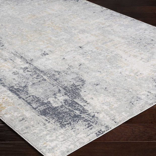 Uttermost Paoli Light Gray, Off White and Charcoal Modern Abstract Rug ~ 9' x 12'3"