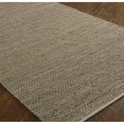 Uttermost Tobais Hand Woven Beige and Gray Leather With Natural Hemp Rug ~ 9' x 12'