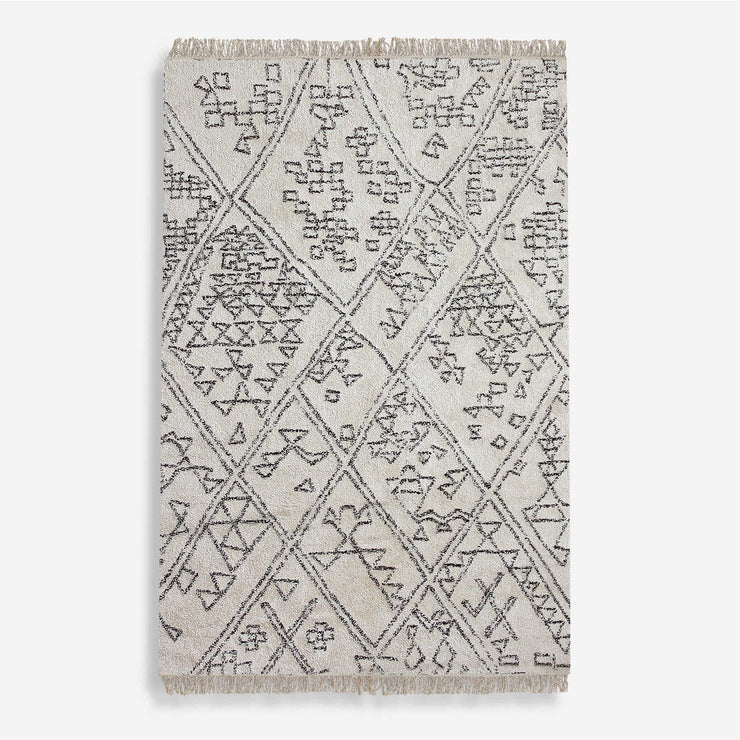 Uttermost Campo Table Tufted Ivory Distressed Tribal Pattern Rug ~ 9' x 12'