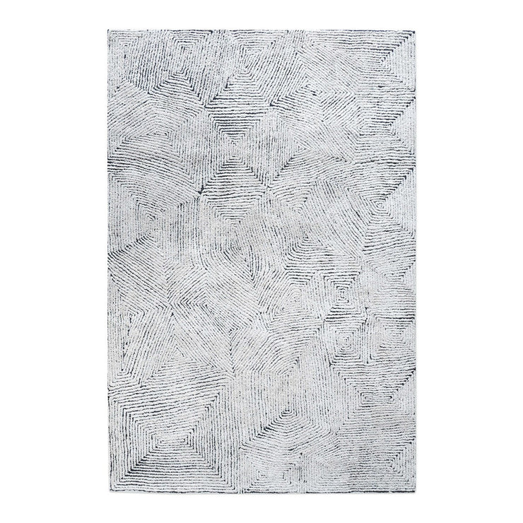 Uttermost Maze Hand Tufted Ivory Wool and Denim Rug ~ 9' x 12'
