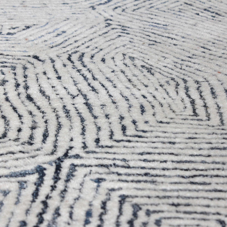 Uttermost Maze Hand Tufted Ivory Wool and Denim Rug ~ 9' x 12'