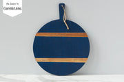 etúHOME Mod Charcuterie Cheese Board, Medium Round, Navy Blue