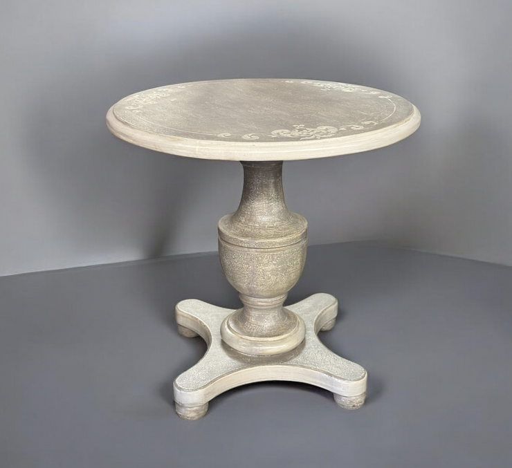 Casa Bonita Peruvian Hand-Painted Carved Wood Allegra Round Table