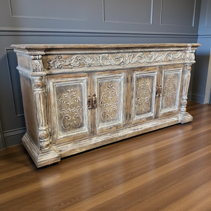 Casa Bonita Peruvian Hand-Painted Carved Wood Arroyo Buffet