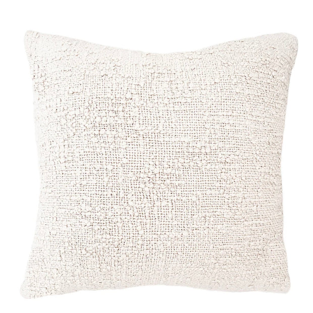 Anaya Home Cozy Cotton White Boucle Pillow 20x20 With Down Insert