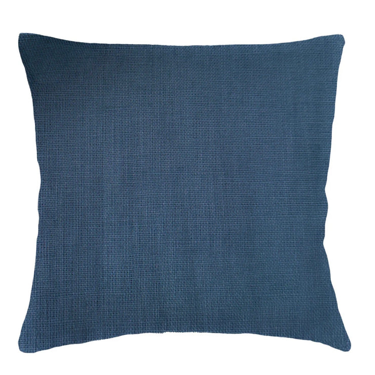 Anaya Home So Soft Linen Marine Blue Pillow 20x20 With Down Insert