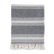 Pom Pom at Home Alpine Grey and Ivory Striped Blanket
