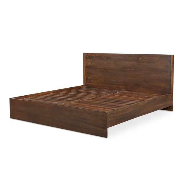 Moe's Home Collection Everett Dark Brown Mango Wood Queen Size Bed