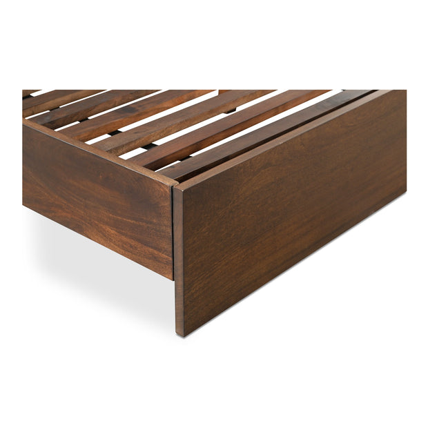 Moe's Home Collection Everett Dark Brown Mango Wood Queen Size Bed