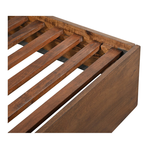 Moe's Home Collection Everett Dark Brown Mango Wood Queen Size Bed