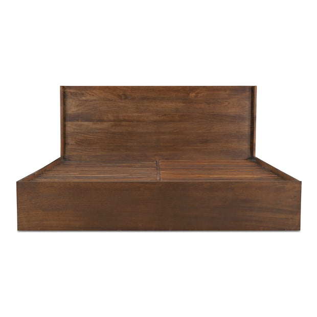 Moe's Home Collection Everett Dark Brown Mango Wood Queen Size Bed
