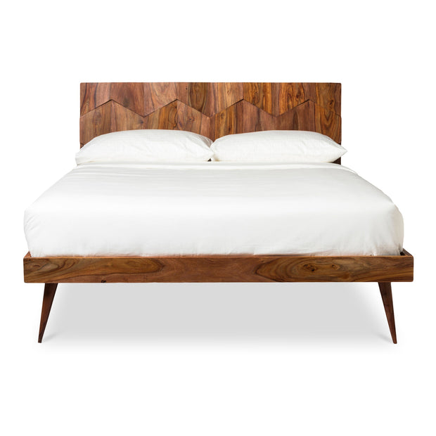 Moe's Home Collection O2 Dark Brown Sheesham Wood Queen Size Bed