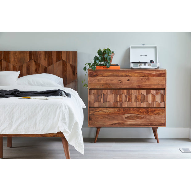 Moe's Home Collection O2 Dark Brown Sheesham Wood King Size Bed
