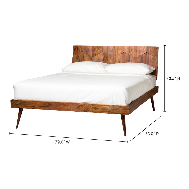 Moe's Home Collection O2 Dark Brown Sheesham Wood King Size Bed