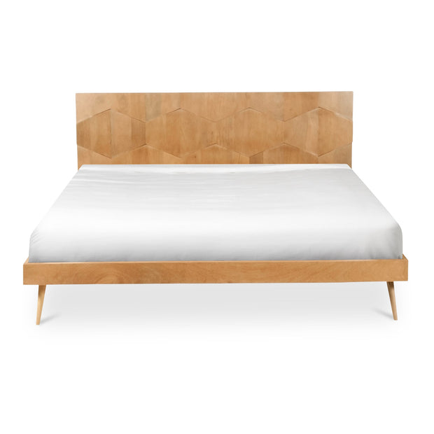 Moe's Home Collection O2 Natural Sheesham Wood Queen Size Bed