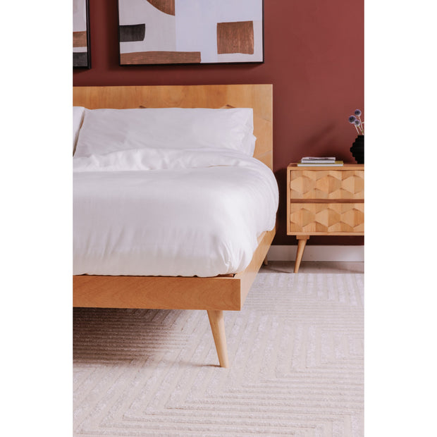 Moe's Home Collection O2 Natural Sheesham Wood Queen Size Bed