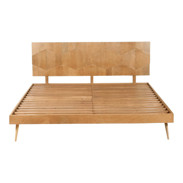 Moe's Home Collection O2 Natural Sheesham Wood Queen Size Bed