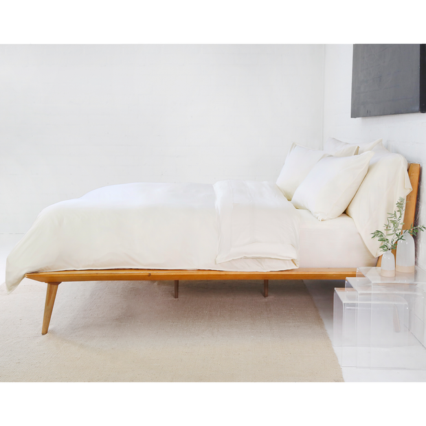 Pom Pom at Home Parker Ivory Bamboo Sateen Duvet Cover Set ~ Available in Tein, Queen and King Sizes