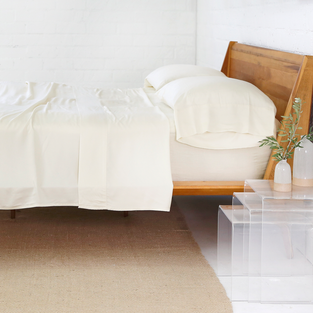 Pom Pom at Home Bamboo Sateen Ivory Sheet Set ~ Available in Twin, Queen and King Sizes