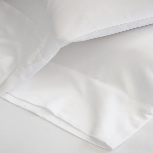 Pom Pom at Home White Cotton Sateen Sheet Set ~ Available in Twin, Queen and King Sizes