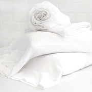 Pom Pom at Home White Cotton Sateen Sheet Set ~ Available in Twin, Queen and King Sizes