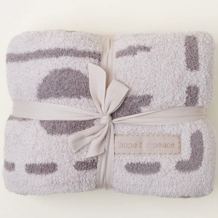 Barefoot Dreams CozyChic Covered in Prayer Throw Blanket ~ Stone and Beachrock Hope For Peace