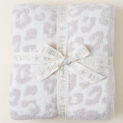 Barefoot Dreams CozyChic Barefoot in The Wild Leopard Cream and Stone Throw Blanket