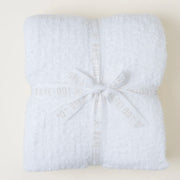 Barefoot Dreams CozyChic White Ribbed Throw Blanket