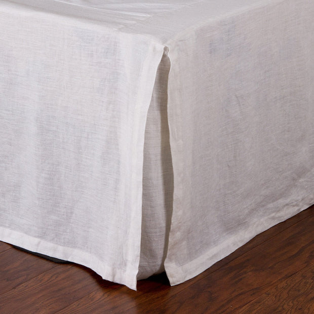 Pom Pom at Home Pleated White Linen Bedskirt ~ Available in Twin, Queen and King Sizes