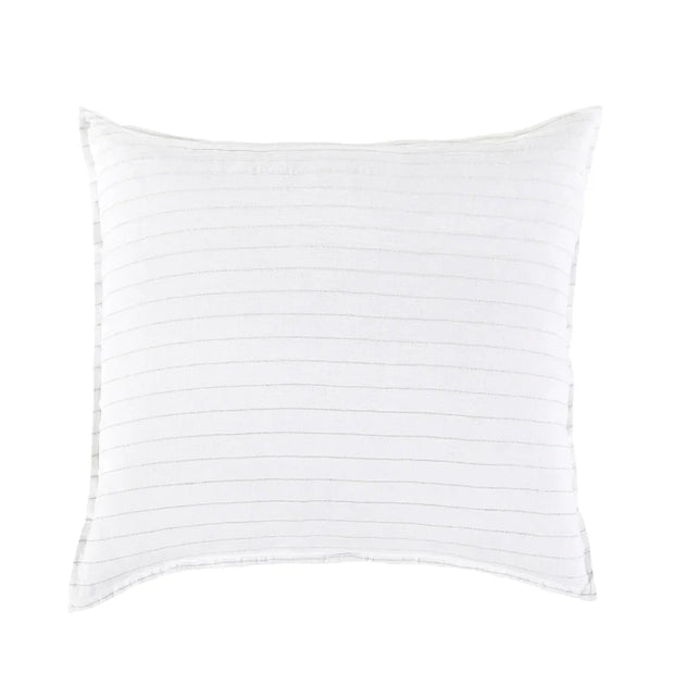 Pom Pom at Home Blake White & Ocean Striped Linen Duvet Cover and Shams ~ Available in Queen and King Sizes