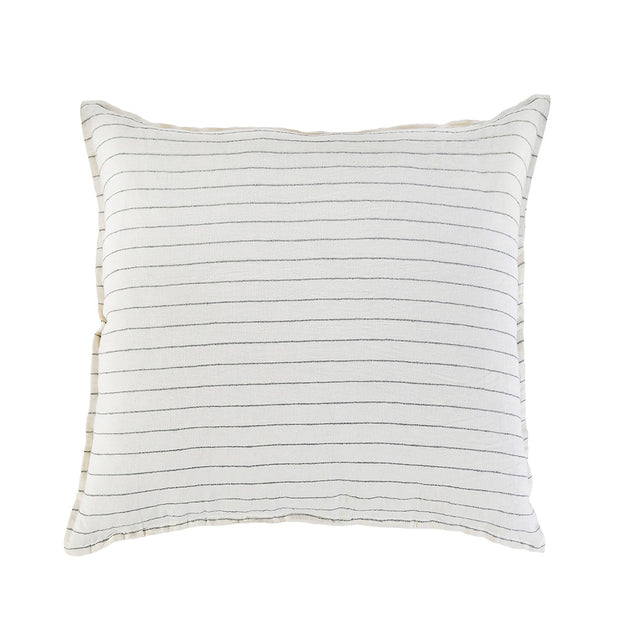 Pom Pom at Home Blake Cream & Grey Striped Linen Duvet Cover and Shams ~ Available in Queen and King Sizes
