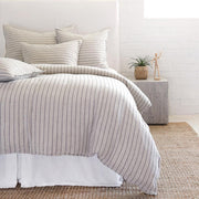 Pom Pom at Home Blake Flax & Midnight Linen Striped Duvet Cover and Shams ~ Available in Queen and King Sizes