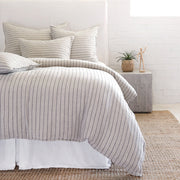 Pom Pom at Home Blake Flax & Midnight Linen Striped Duvet Cover and Shams ~ Available in Queen and King Sizes