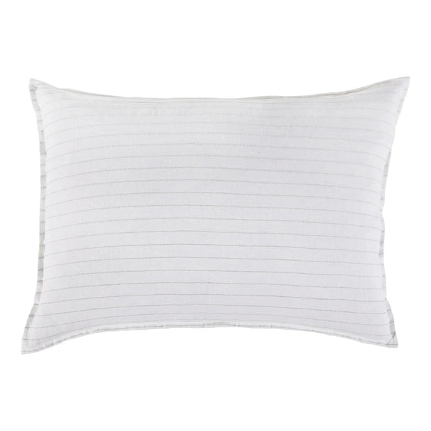 Pom Pom at Home Blake White & Ocean Striped Linen Duvet Cover and Shams ~ Available in Queen and King Sizes