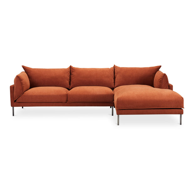 Moe's Home Collection Jamara Burnt Auburn Right-Facing Sectional