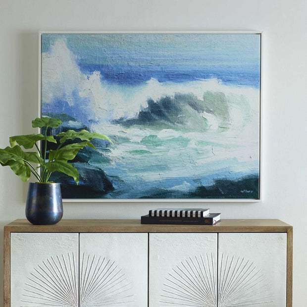 Casa Bella Living Waves From The Ocean Wood Framed Canvas
