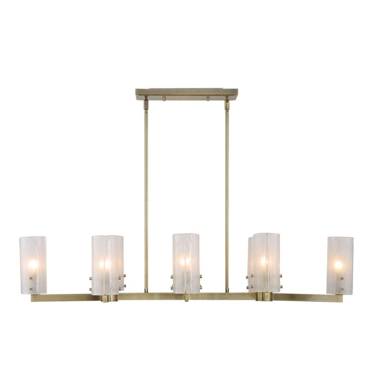 Uttermost Mistie Seeded Glass Panels 8 Light Linear Chandelier